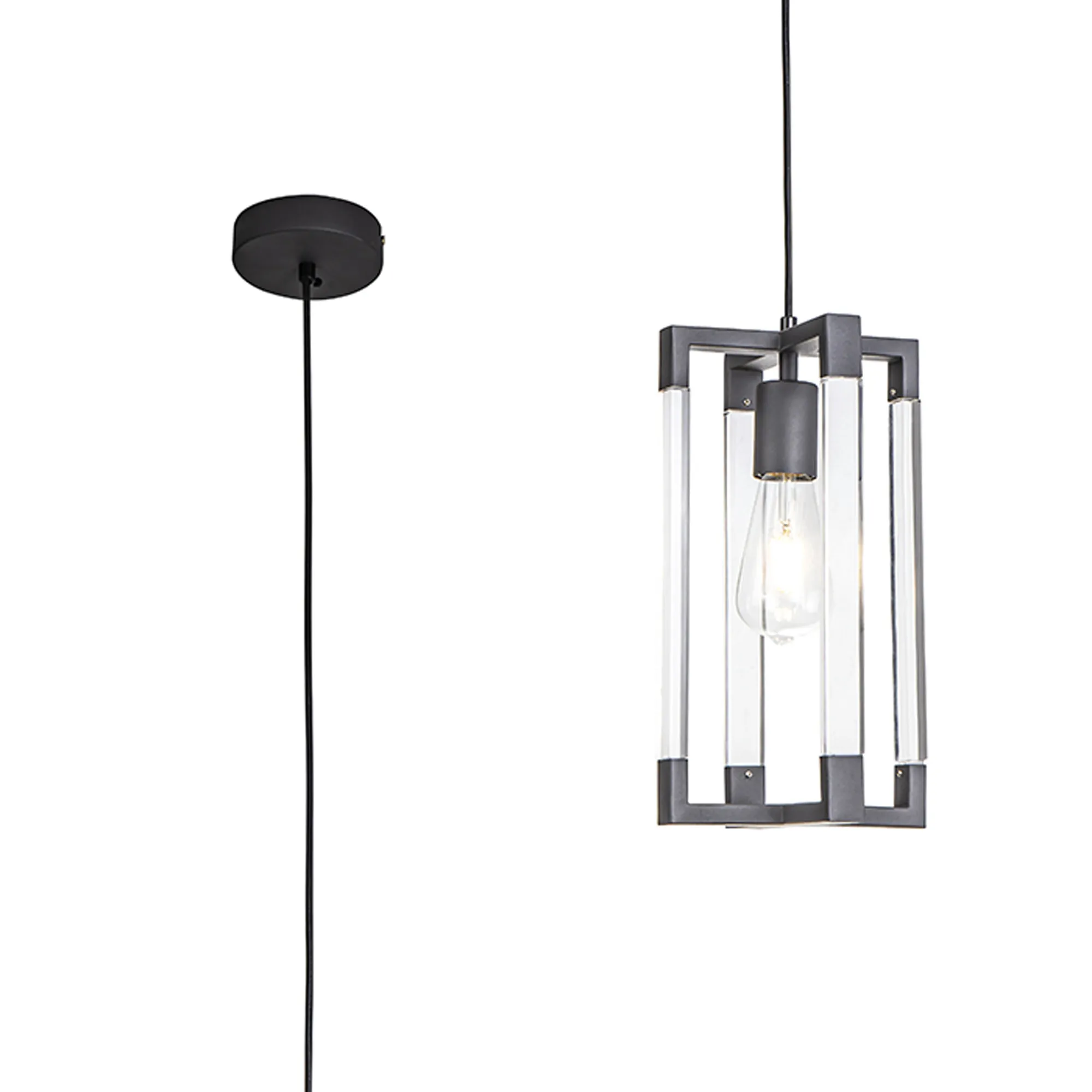 Canto Graphite Ceiling Lights Diyas Single Pendant